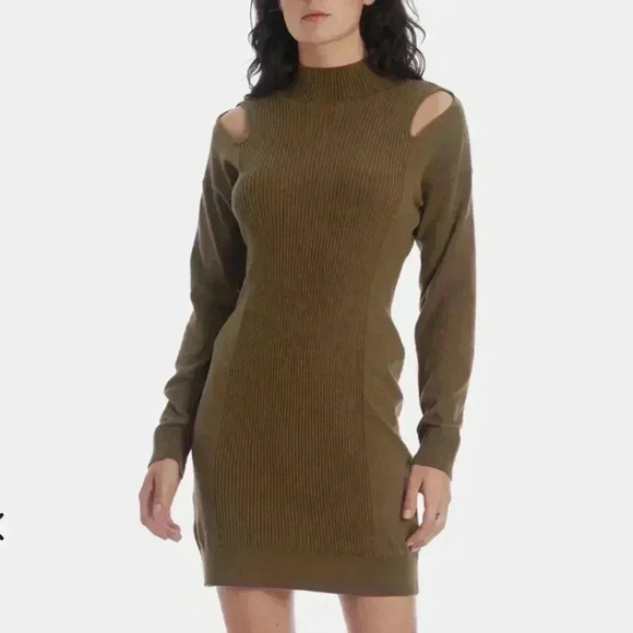 BCBGeneration Cold Shoulder Mock Neck Dress - Picture 1 of 9